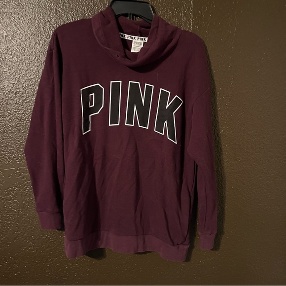 Purple Maroon Long Sleeve Victoria’s Secret PINK Thick Neck Sweater, Size XS - Picture 1 of 5